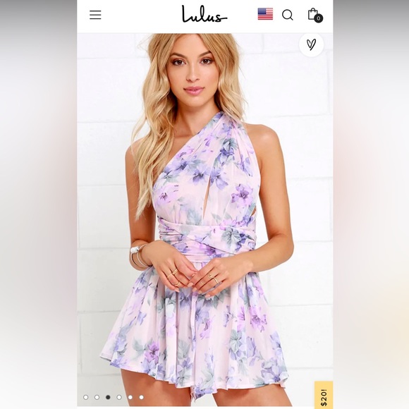 Lulus floral lavender romper - Picture 3 of 8